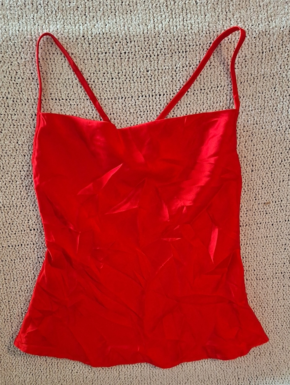 Dizzy Red Satin Spaghetti-Strap Cami